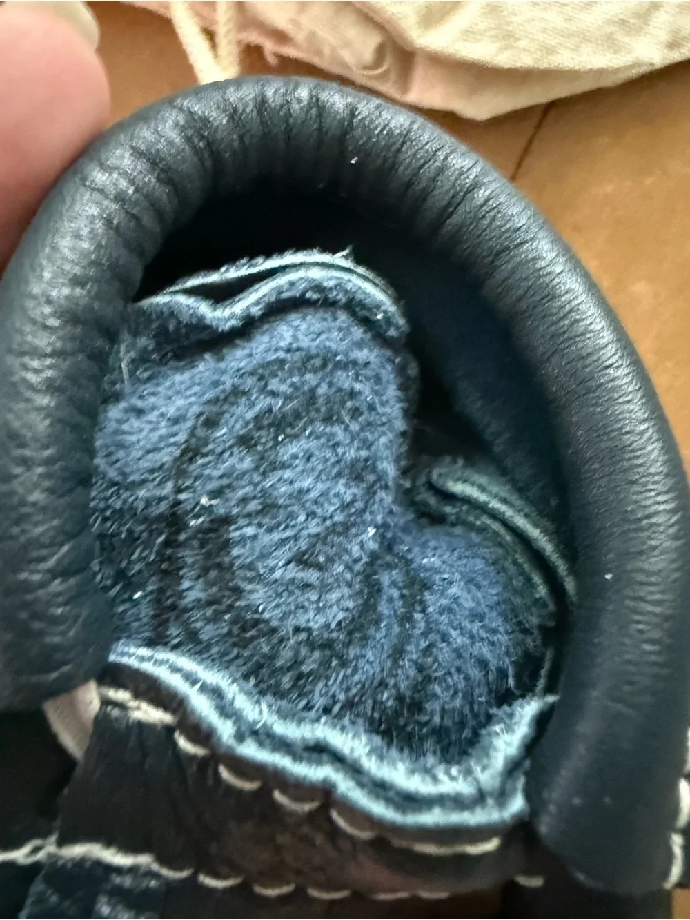 Freshly Picked Navy Moccasin Size 2